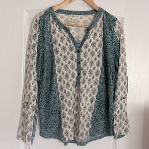 Style & Co PETITE Boho pattern top blouse